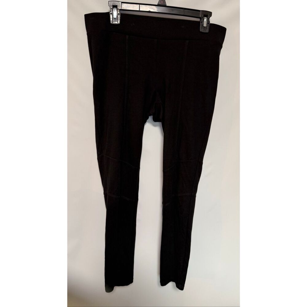 CAbi Style 543 Ponte Knit Seamed Leggings Black pull on elastic waist Rayon size